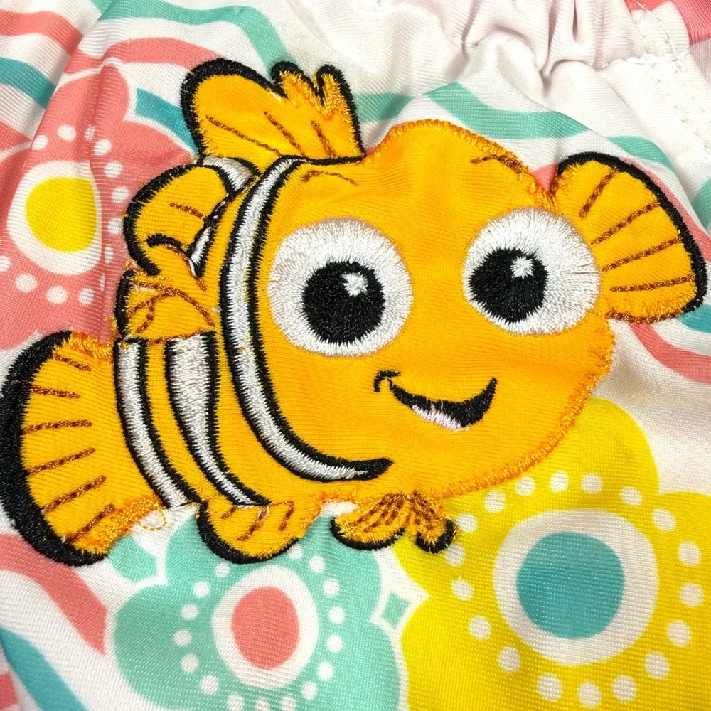 DISNEY BABY Girls Finding Nemo Swimsuit 3-6M Ruffle One Piece Baby Swim Tropical